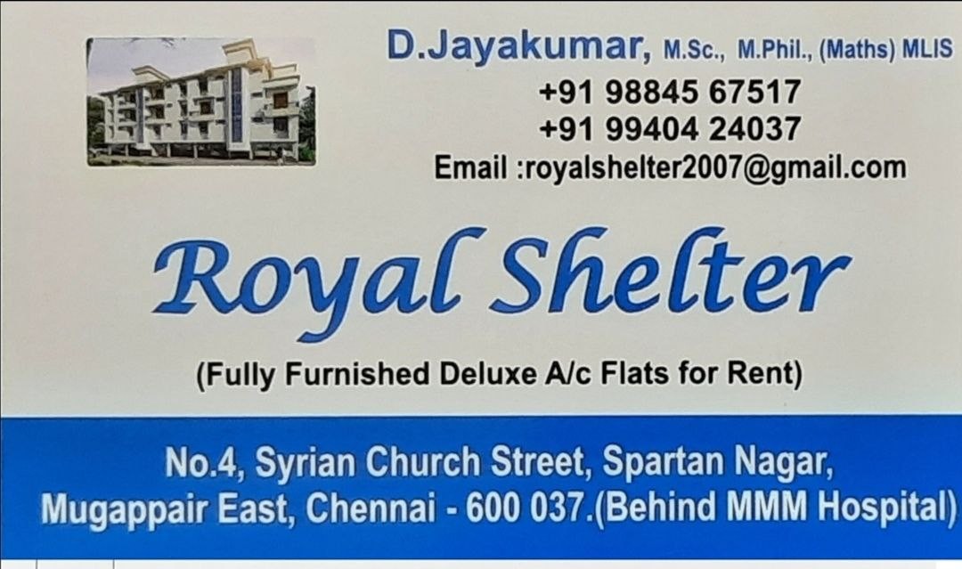 Royal Shelters Visiting Card